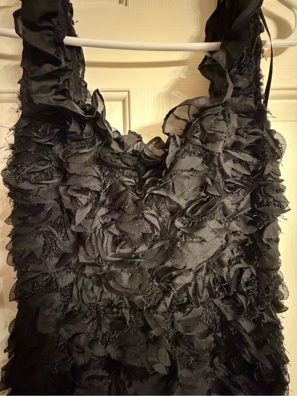 Just Me Black Strapless Rosette Detail Dress size S Women’s